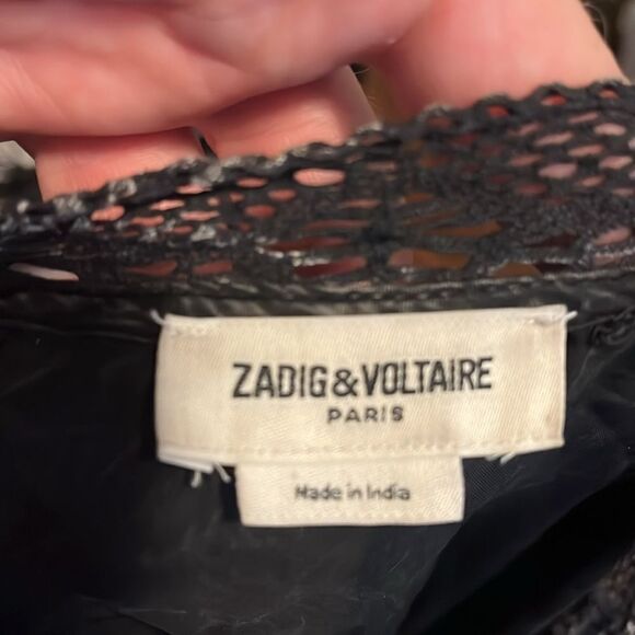 Zadig & Voltaire Rastana Black Distressed Detailed Dress Minimalist Pockets - Picture 16 of 16